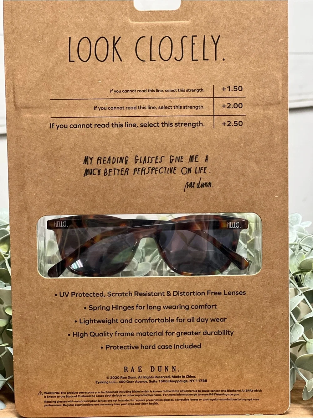 Rae Dunn Women's Black & Tortoiseshell Reading Glasses Set with Case